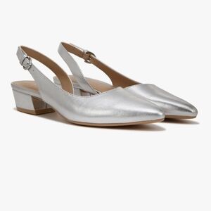 Elegant Naturalizer Silver Metallic Slingback Heels